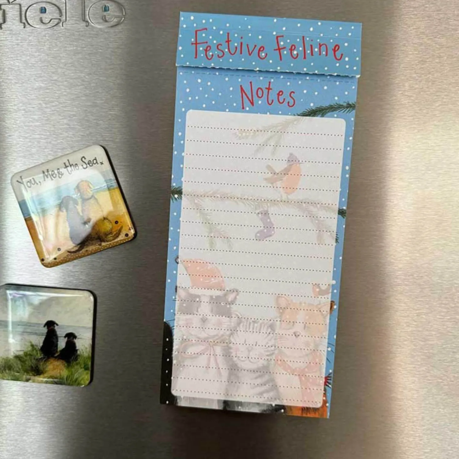 Alex Clark Christmas Magnetic To Do List - Festive Cats