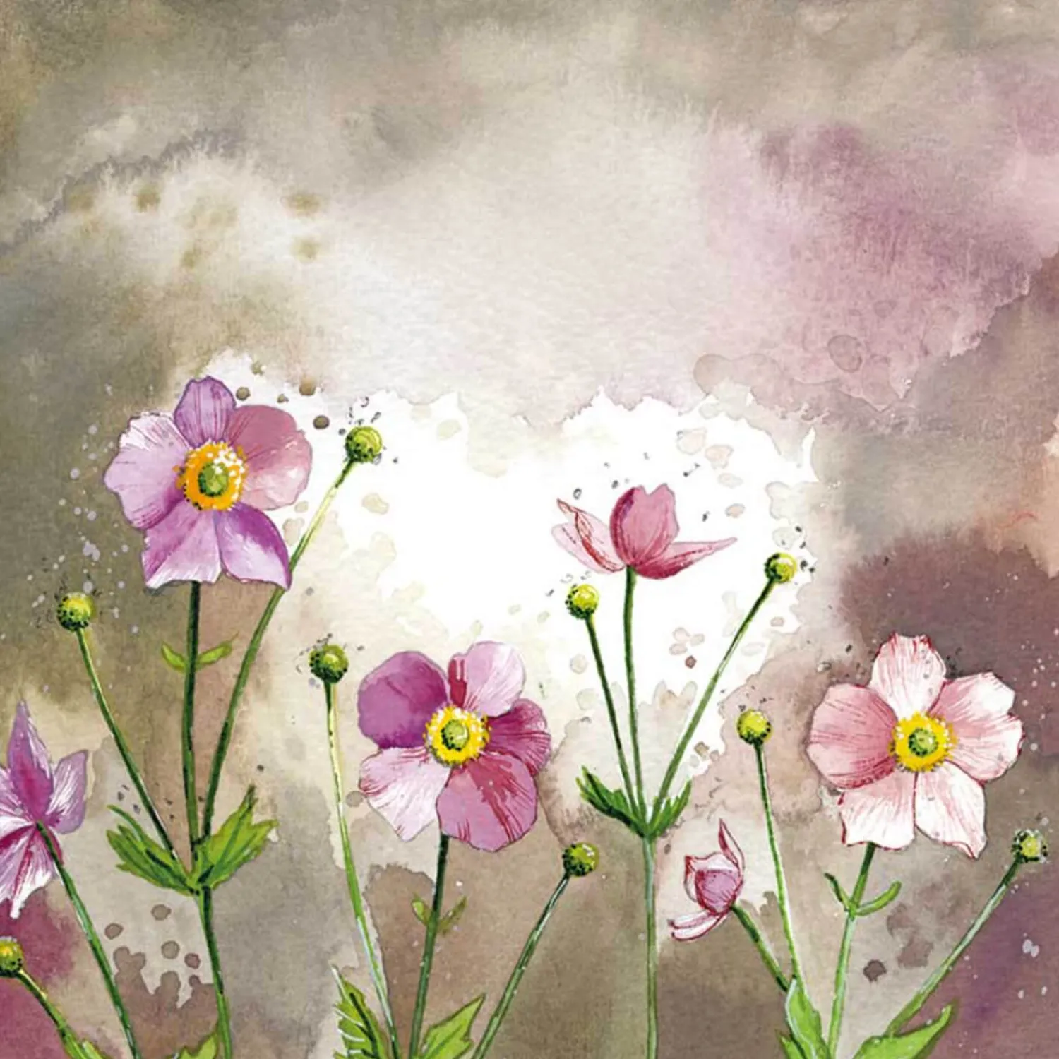 Alex Clark Coaster - Japanese Anemones
