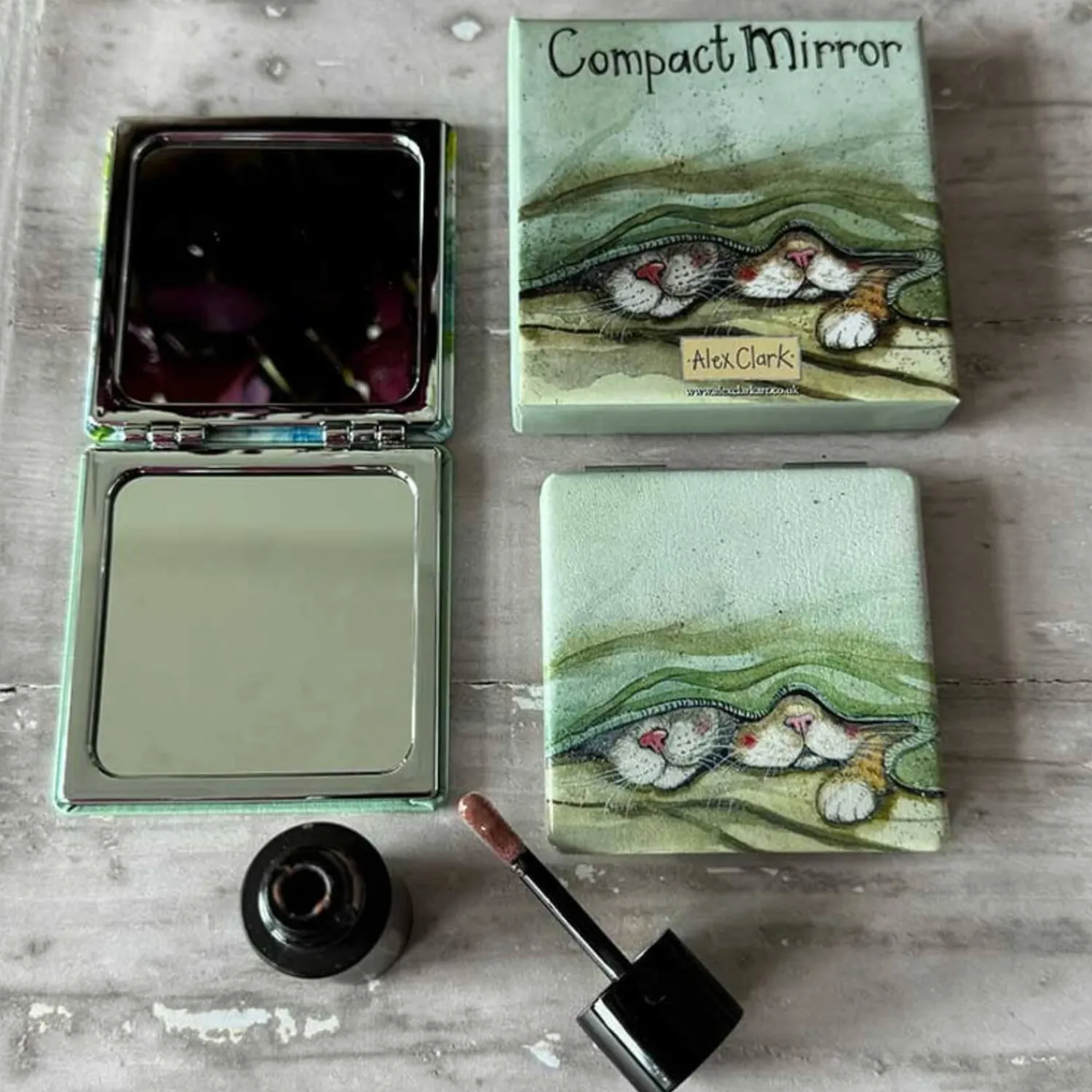 Alex Clark Vegan Leather Compact Mirror - Cat Whiskers