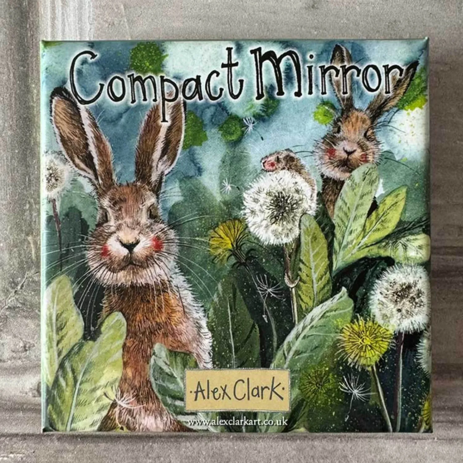 Alex Clark Vegan Leather Compact Mirror - Little Rabbits