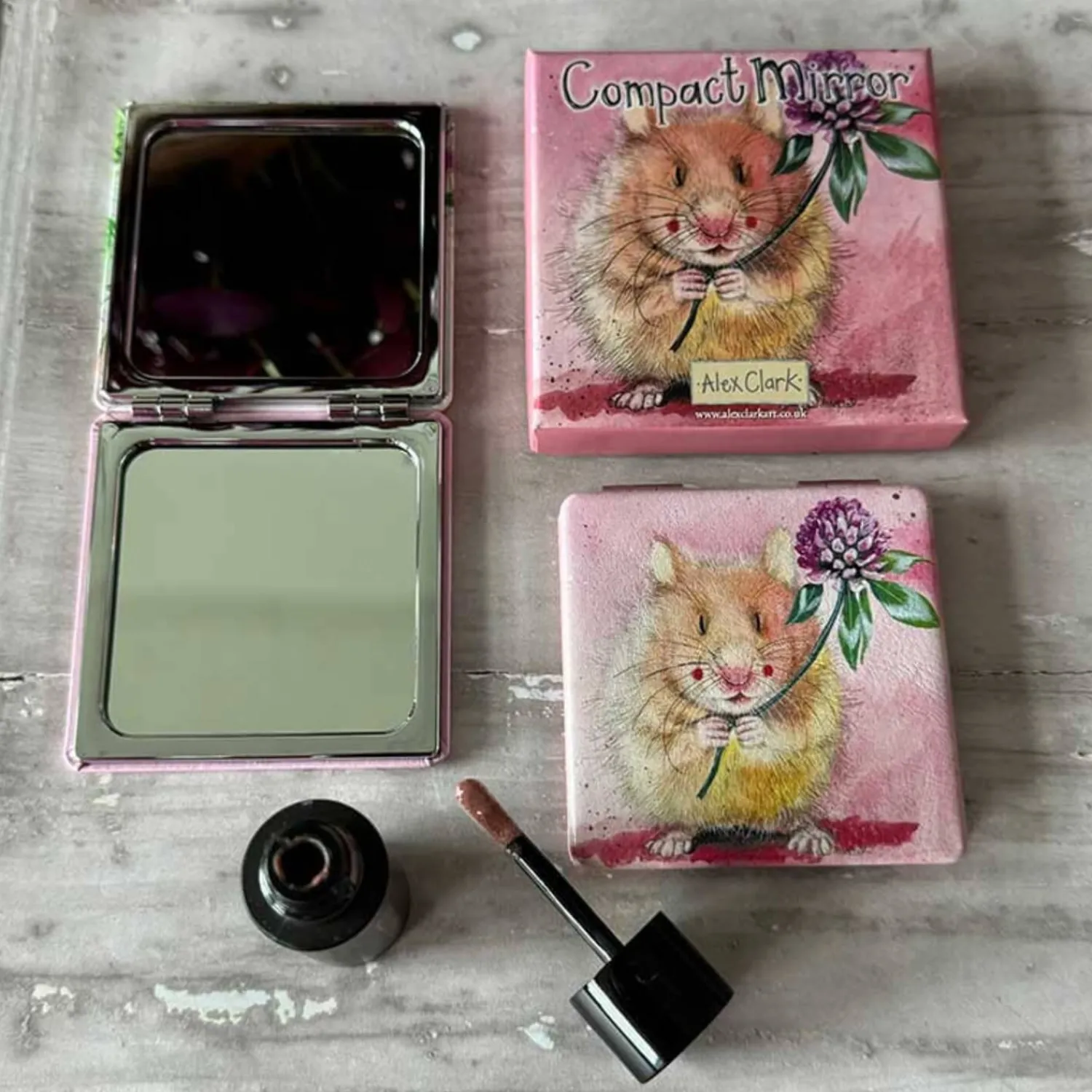 Alex Clark Vegan Leather Compact Mirror - Herbert