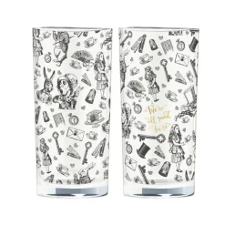 Alice in Wonderland 2 Piece Hiball Glass Set