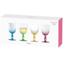 Anton Studio Designs Anton Studios Design Swirl 4 Piece Wine Glass Set