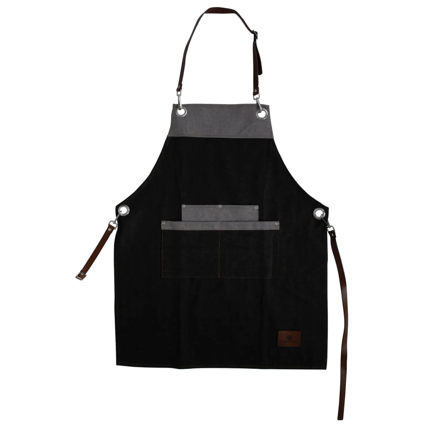 Barbary u0026 Oak Barbary & Oak Denim Apron With Leather Detail