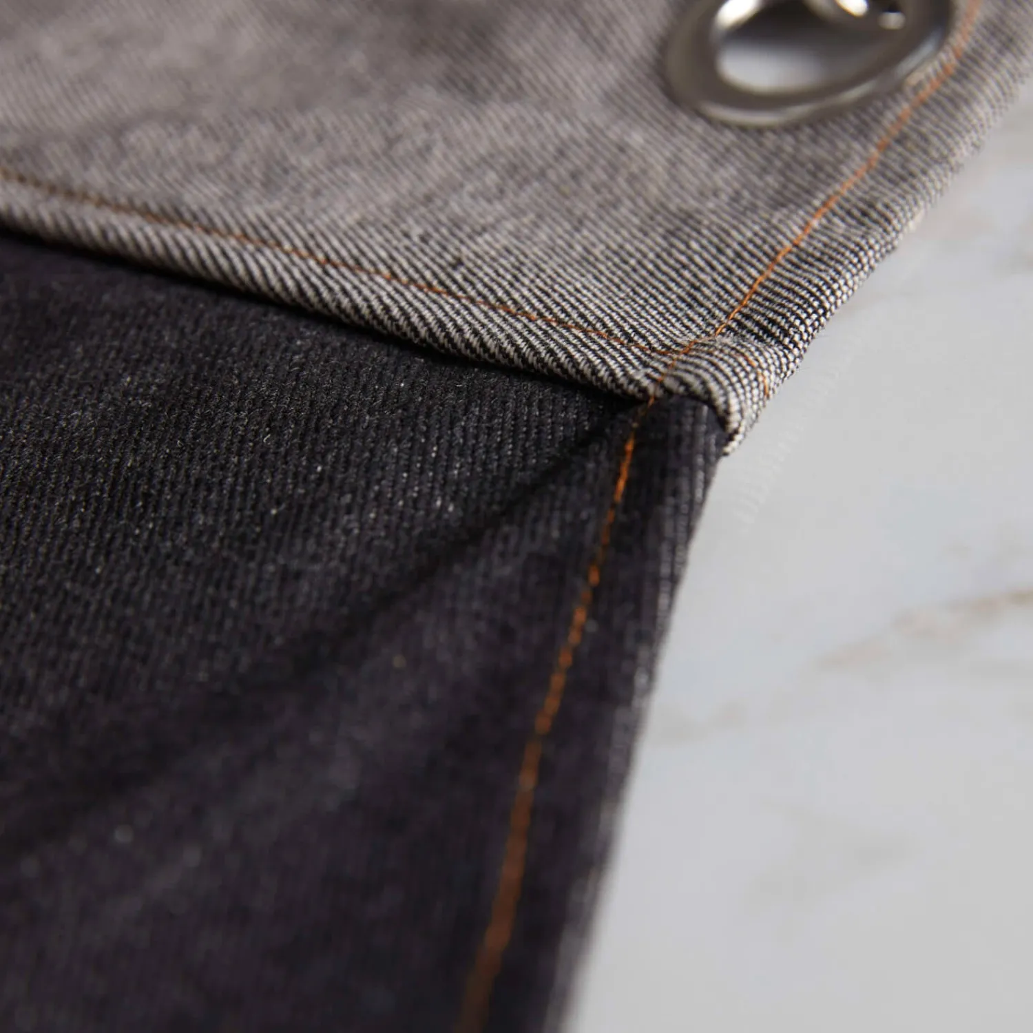 Barbary u0026 Oak Barbary & Oak Denim Apron With Leather Detail