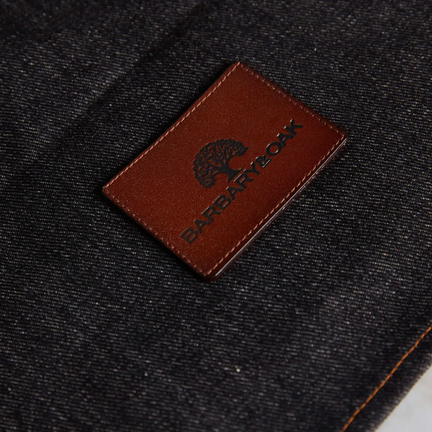 Barbary u0026 Oak Barbary & Oak Denim Apron With Leather Detail