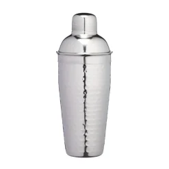 BarCraft Cobbler Cocktail Shaker - Hammered Steel