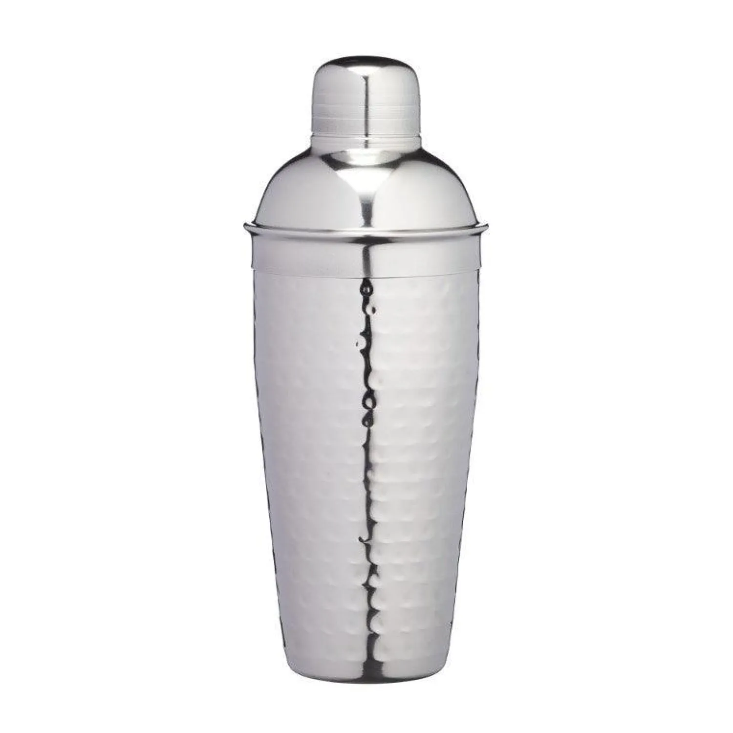 BarCraft Cobbler Cocktail Shaker - Hammered Steel