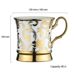 BIA International by DRH Bia International Porcelain Acanthus 400ml Mug - Gold