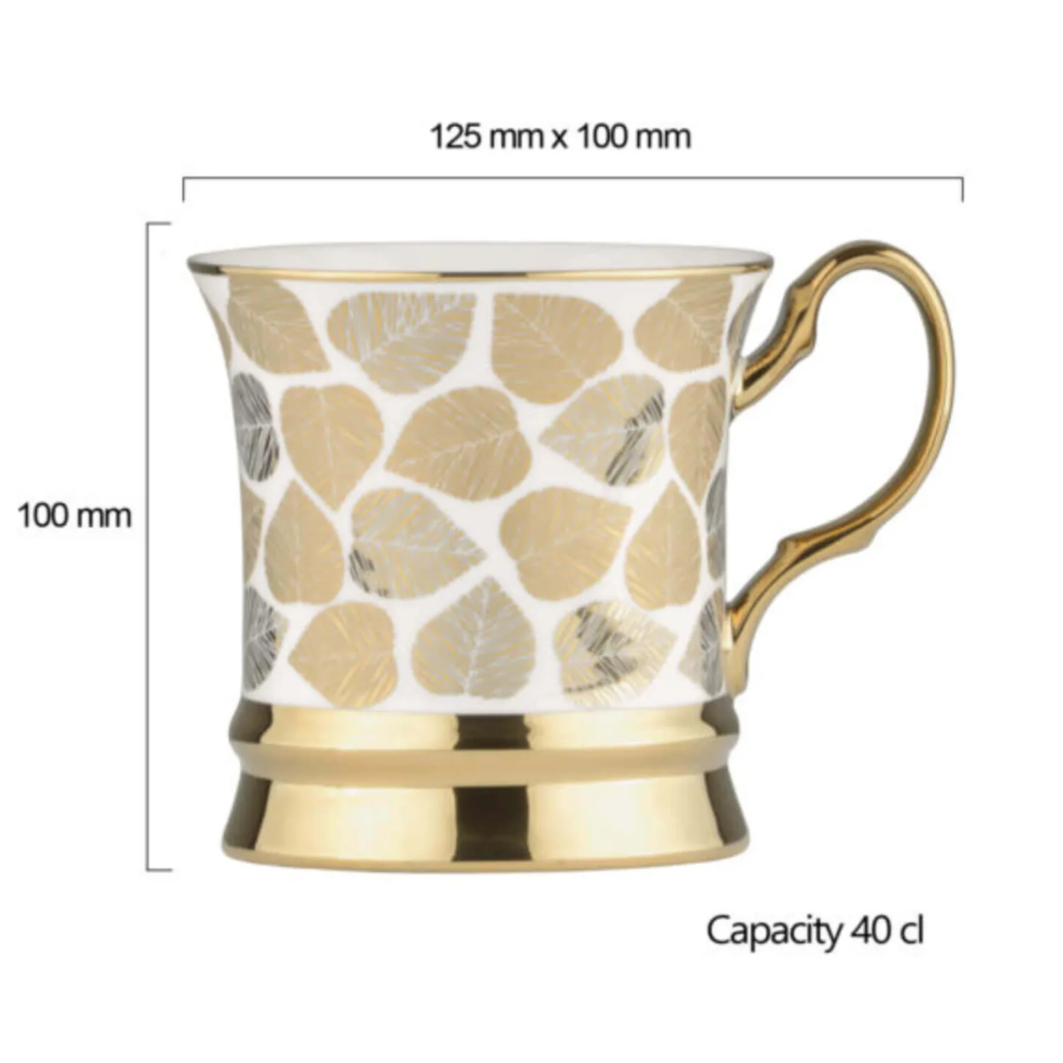 BIA International by DRH Bia International Porcelain Leaf 400ml Mug - Gold