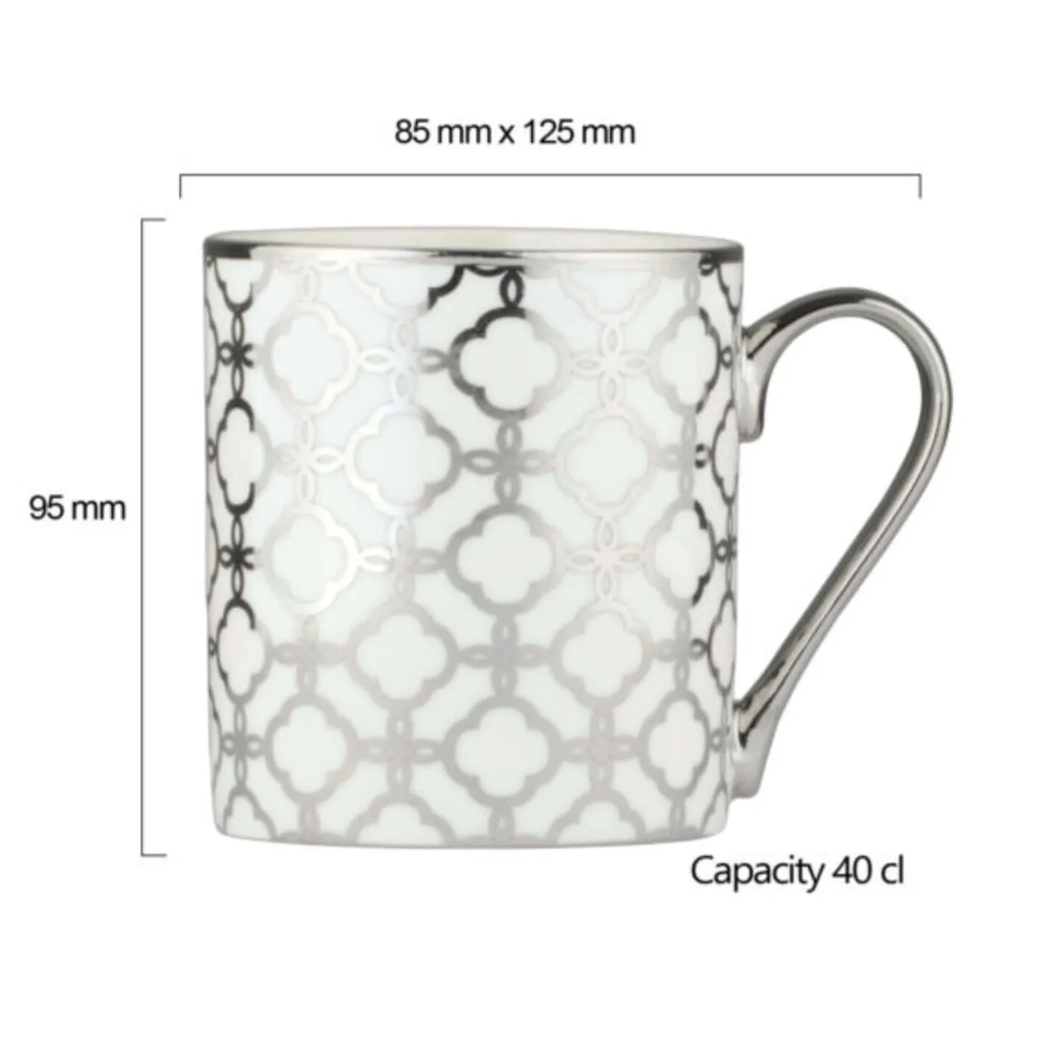 BIA International by DRH Bia International Porcelain Links 400ml Mug - Platinum