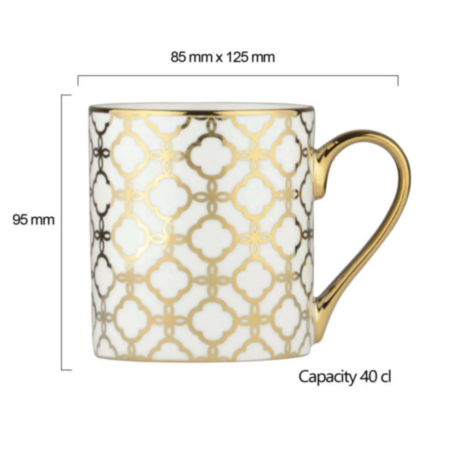 BIA International by DRH Bia International Porcelain Links 400ml Mug - Gold