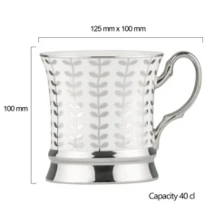 BIA International by DRH Bia International Porcelain Vine 400ml Mug - Platinum