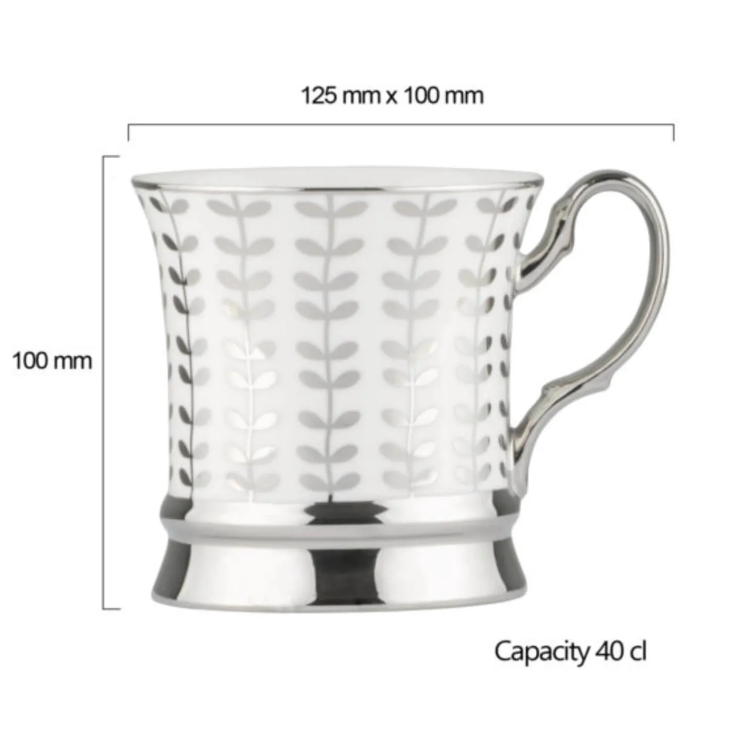 BIA International by DRH Bia International Porcelain Vine 400ml Mug - Platinum