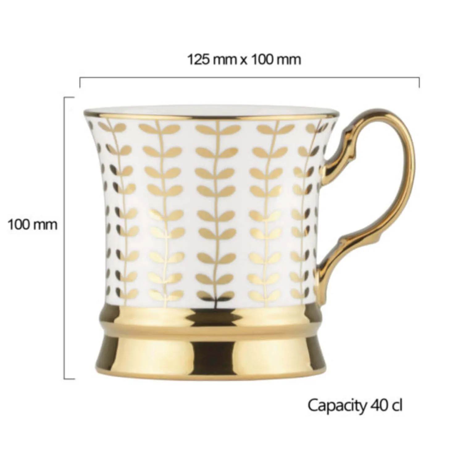 BIA International by DRH Bia International Porcelain Vine 400ml Mug - Gold