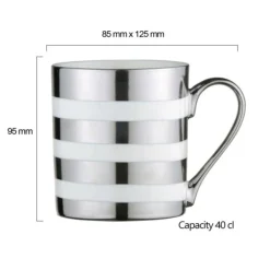 BIA International by DRH Bia International Porcelain Stripes 400ml Mug - Platinum