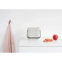 Brabantia Sort & Go 6 Litre Waste Bin - Light Grey