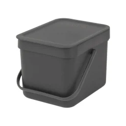 Brabantia Sort & Go 6 Litre Waste Bin - Grey
