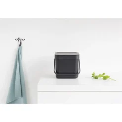 Brabantia Sort & Go 6 Litre Waste Bin - Grey
