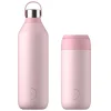 Chilly's Chilly's Series 2 1 Litre Reusable Water Bottle & 50cl Coffee Cup Set - Blush Pink