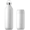 Chilly's Chilly's Series 2 1 Litre Reusable Water Bottle & 50cl Coffee Cup Set - Arctic White