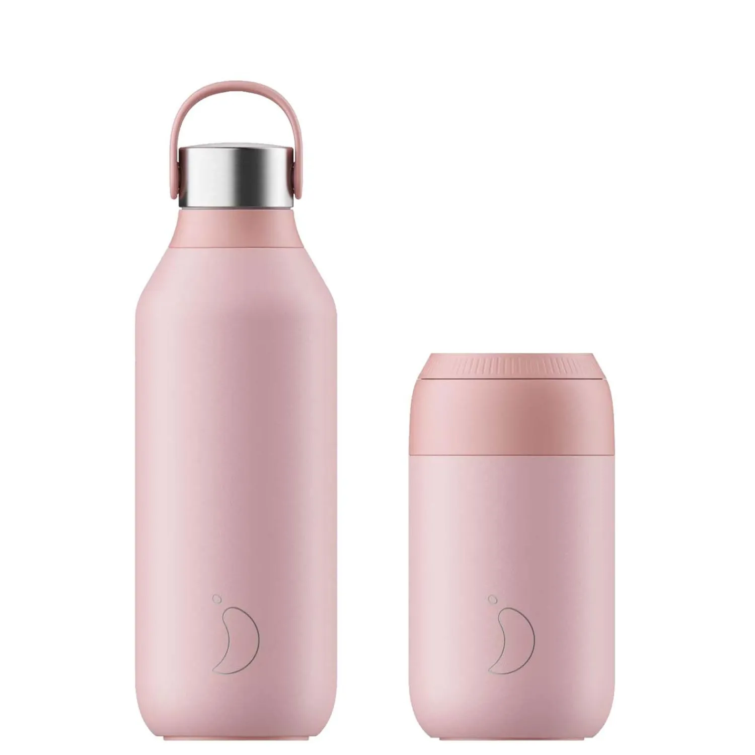 Chilly's Chilly's Series 2 500ml Hydration Reusable Water Bottle & 34cl Coffee Cup Set - Blush Pink