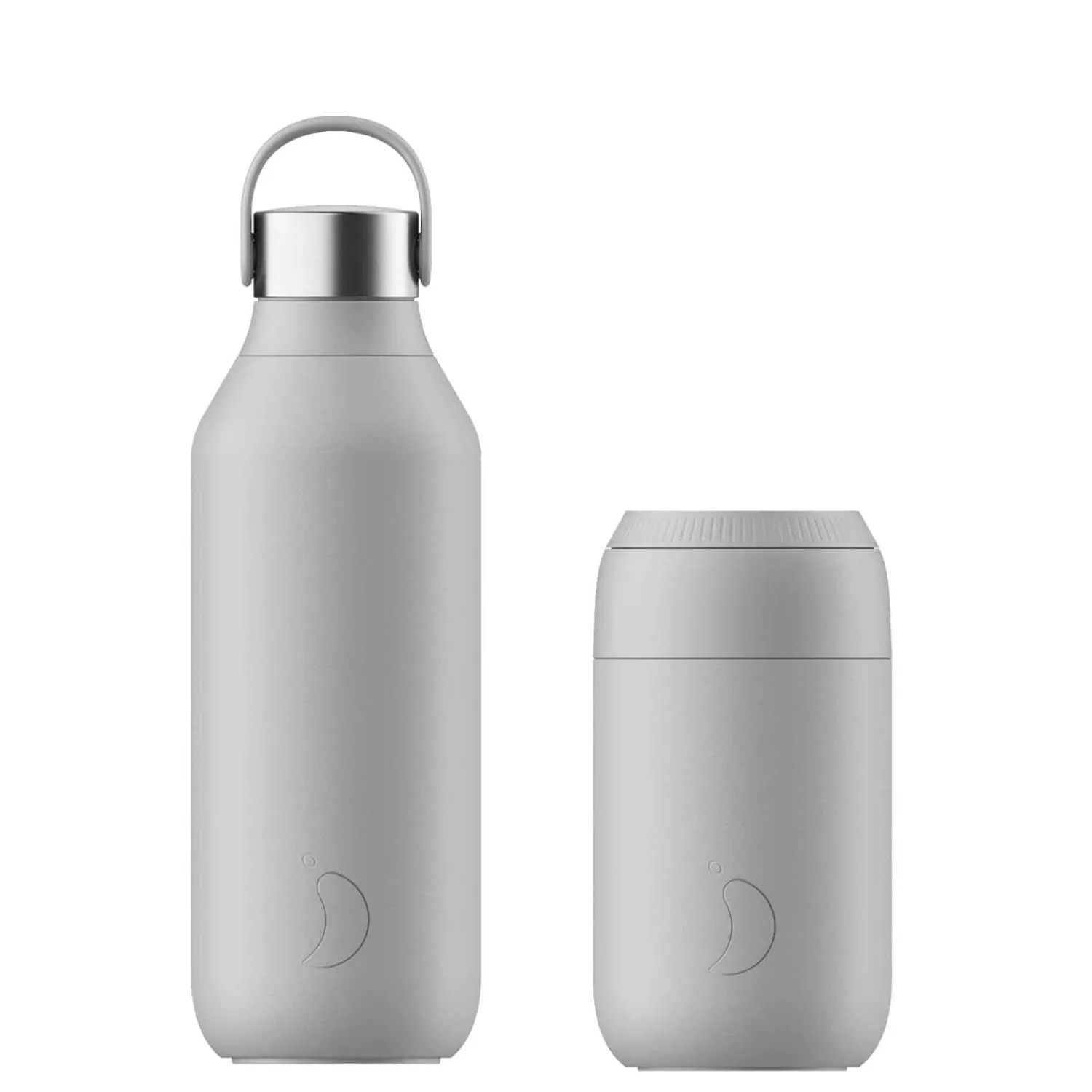 Chilly's Chilly's Series 2 500ml Hydration Reusable Water Bottle & 34cl Coffee Cup Set - Granite Grey
