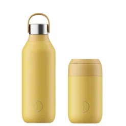 Chilly's Chilly's Series 2 500ml Hydration Reusable Water Bottle & 34cl Coffee Cup Set - Pollen Yellow