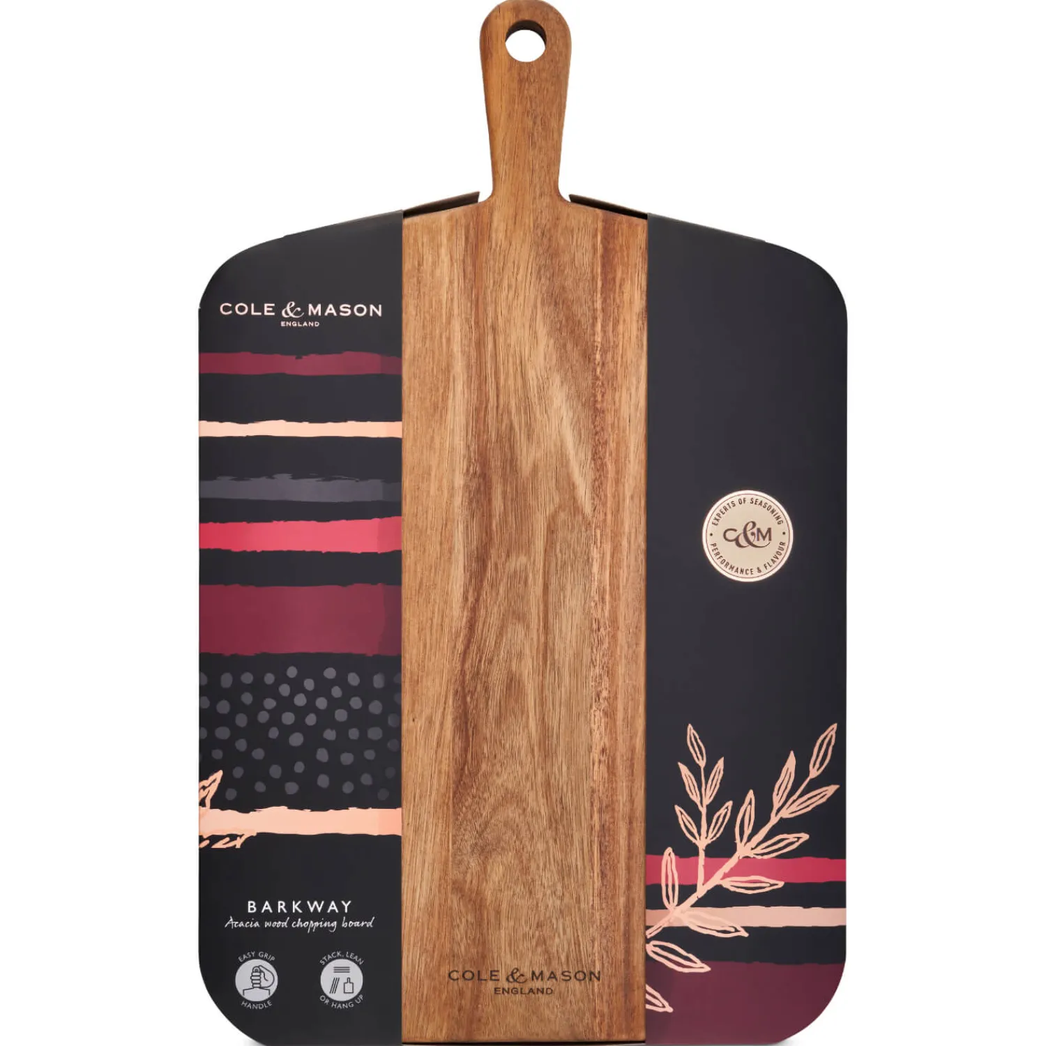 Cole u0026 Mason Cole & Mason Barkway Acacia Wood Cutting Board with Handle - Large