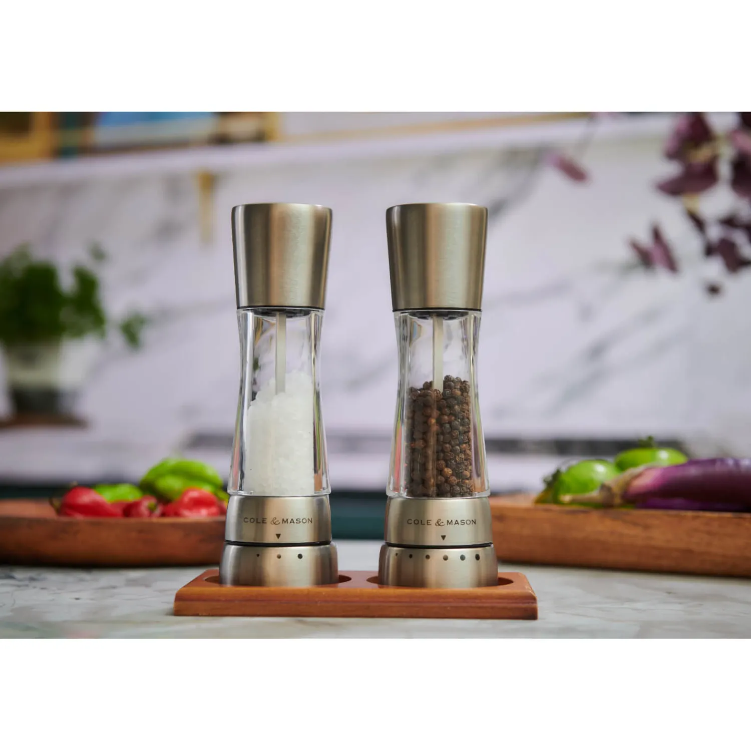 Cole u0026 Mason Cole & Mason Beech Wood Salt & Pepper Mill Tray