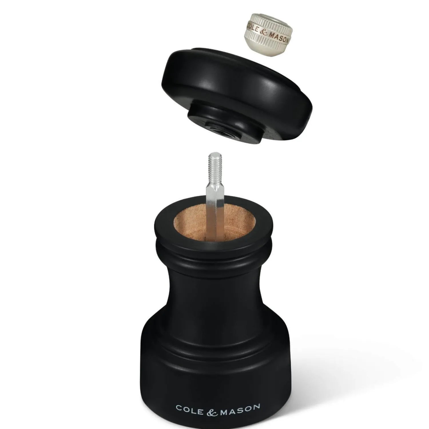 Cole u0026 Mason Cole & Mason Hoxton 10.4cm Beech Wood Salt Mill - Black