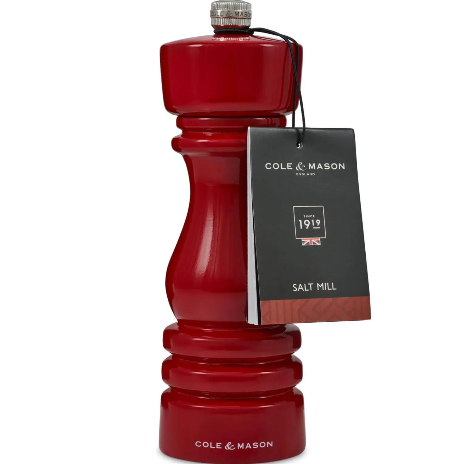 Cole u0026 Mason Cole & Mason London 18cm Beech Wood Salt Mill - Gloss Red