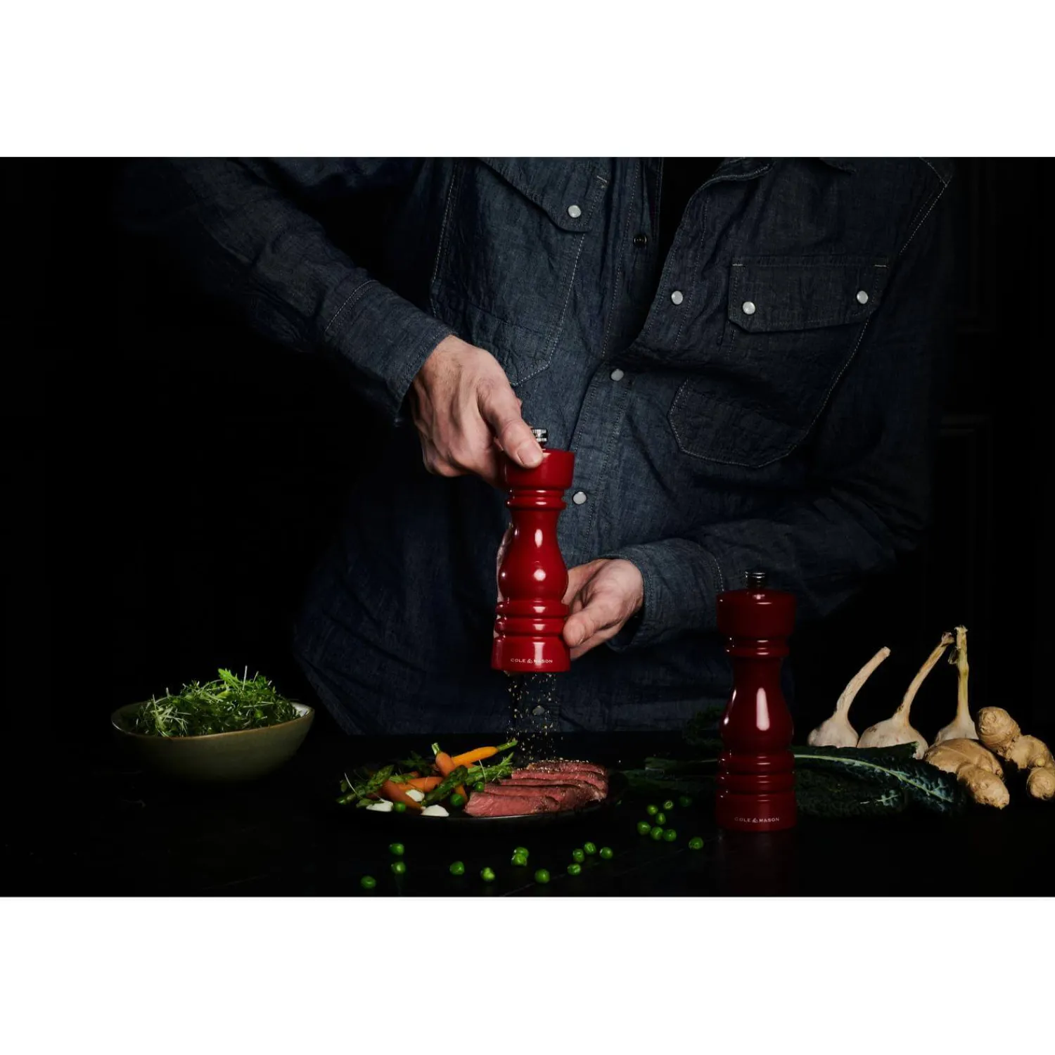 Cole u0026 Mason Cole & Mason London 18cm Beech Wood Salt Mill - Gloss Red