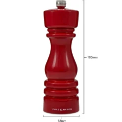 Cole u0026 Mason Cole & Mason London 18cm Beech Wood Salt Mill - Gloss Red