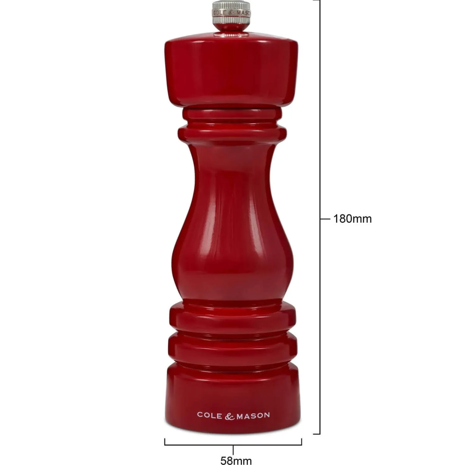 Cole u0026 Mason Cole & Mason London 18cm Beech Wood Pepper Mill - Gloss Red