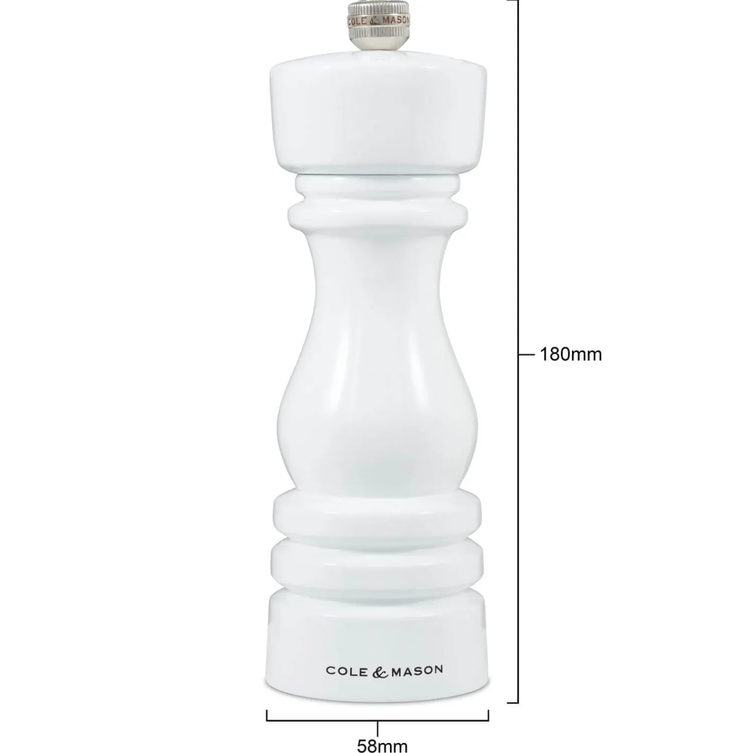 Cole u0026 Mason Cole & Mason London 18cm Beech Wood Pepper Mill - Gloss White
