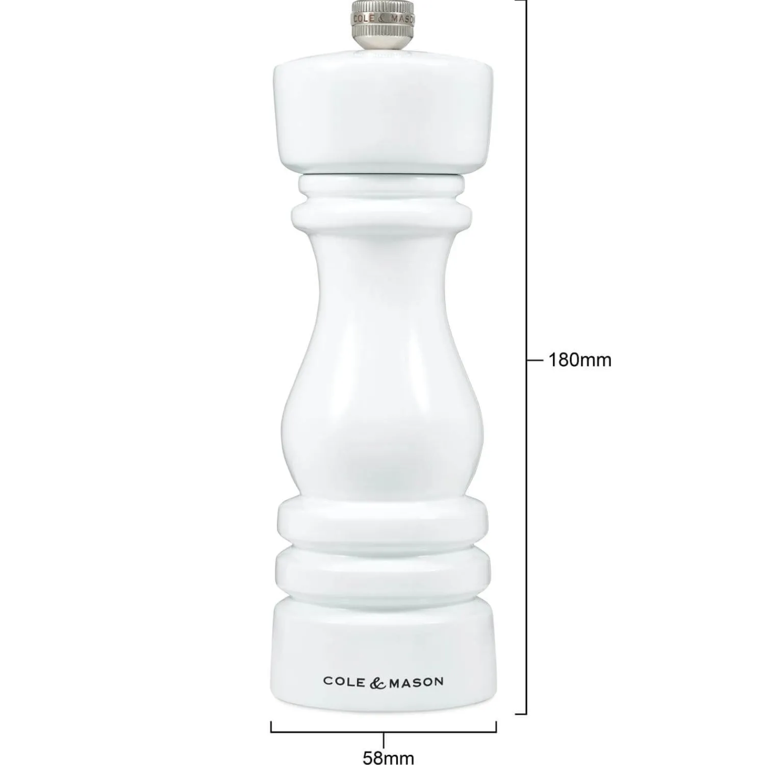 Cole u0026 Mason Cole & Mason London 18cm Beech Wood Salt Mill - Gloss White