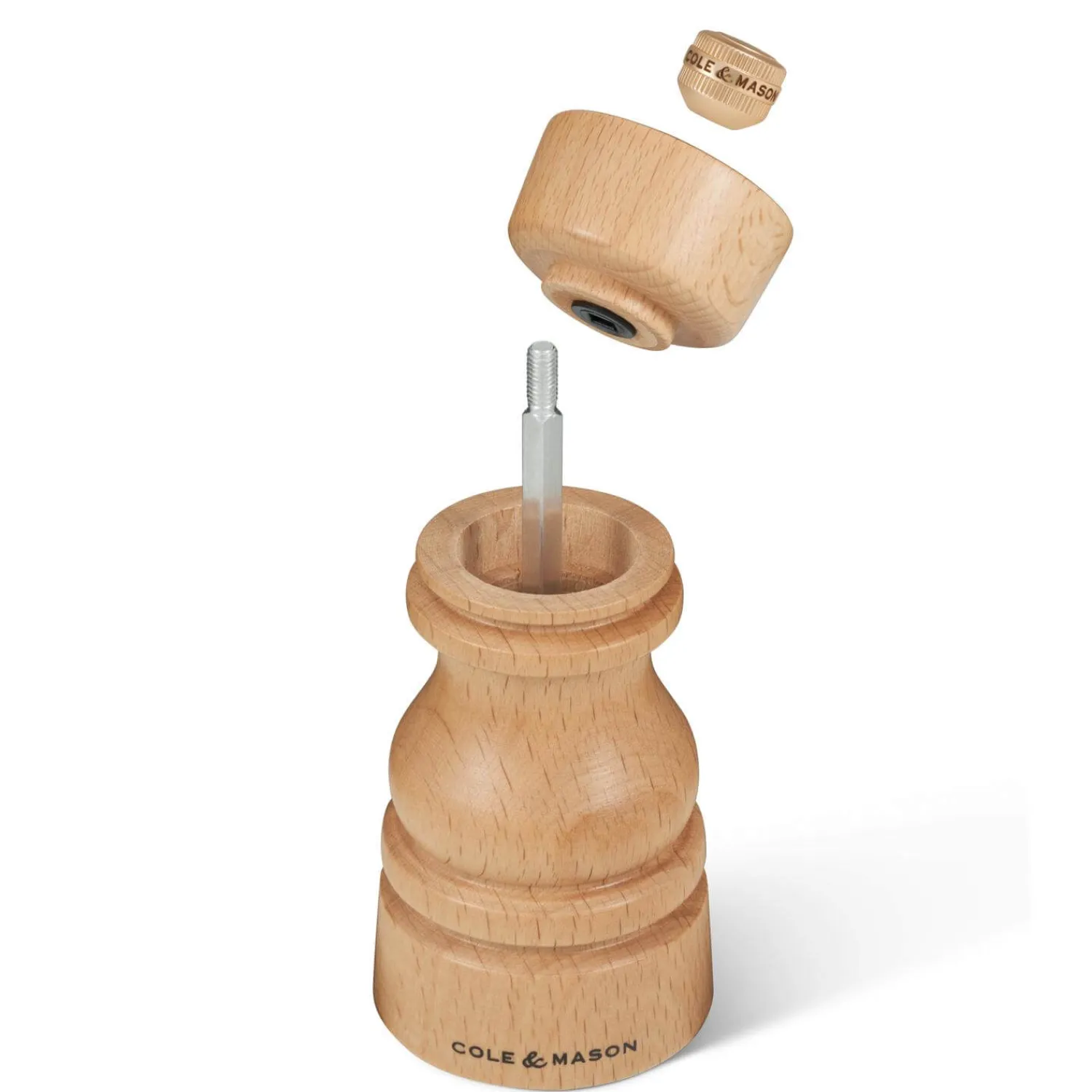 Cole u0026 Mason Cole & Mason London 13cm Beech Wood Salt Mill - Natural Beech
