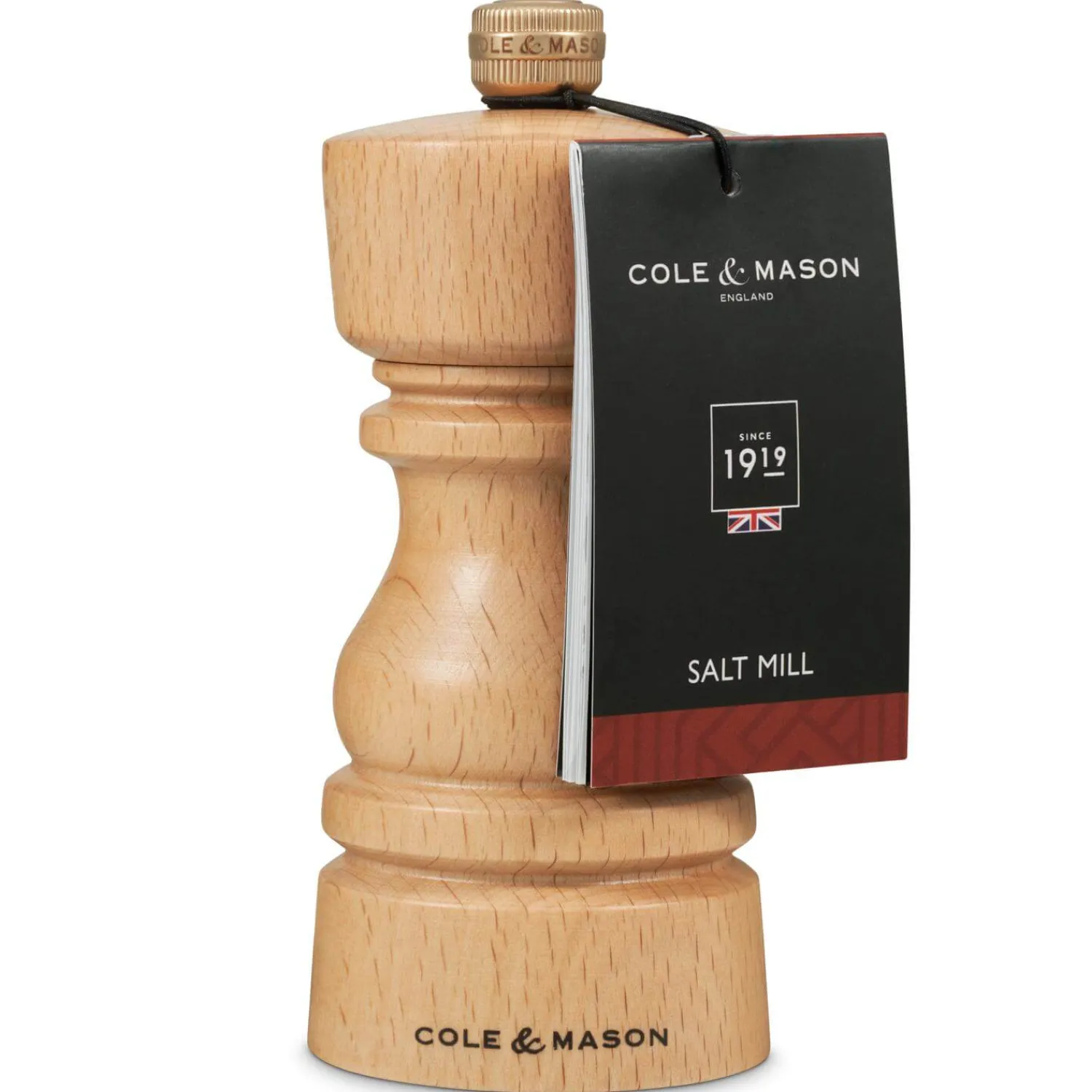 Cole u0026 Mason Cole & Mason London 13cm Beech Wood Salt Mill - Natural Beech