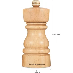 Cole u0026 Mason Cole & Mason London 13cm Beech Wood Pepper Mill - Natural Beech
