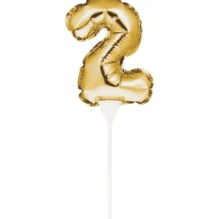 Creative Party No. 2 Self-Inflating Mini Balloon Cake Topper - Gold