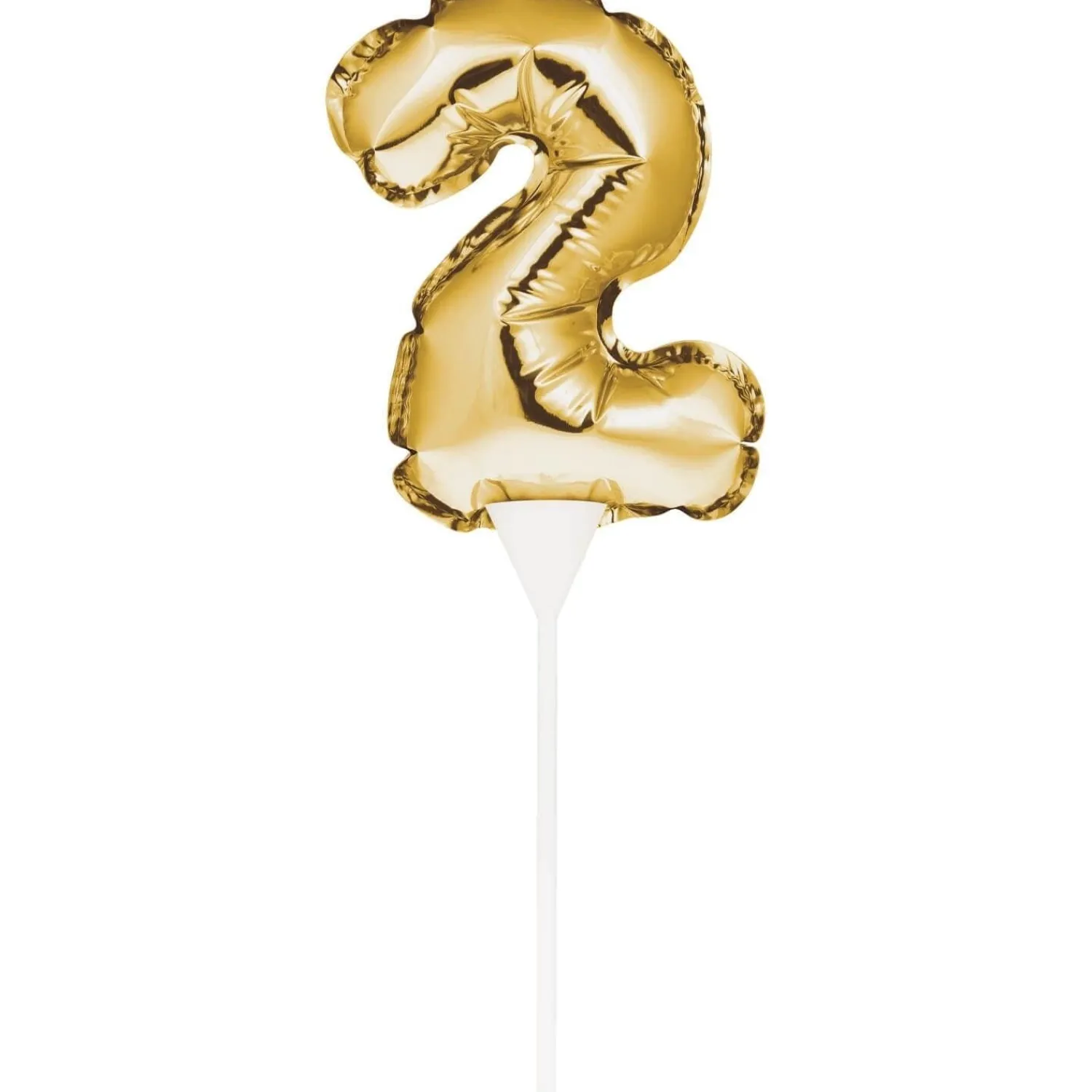 Creative Party No. 2 Self-Inflating Mini Balloon Cake Topper - Gold