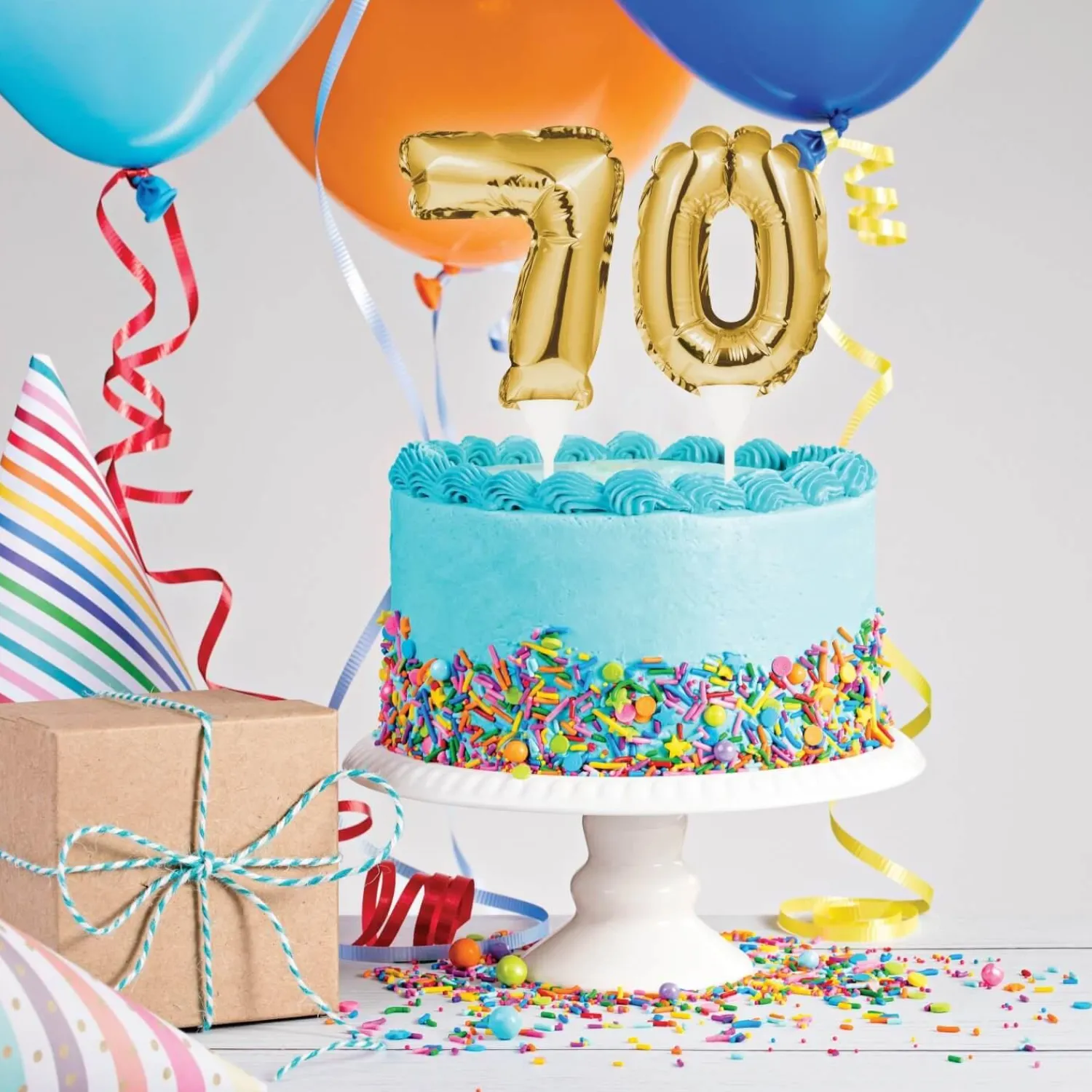 Creative Party No. 2 Self-Inflating Mini Balloon Cake Topper - Gold