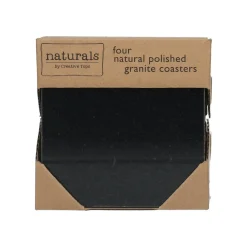 Creative Tops Naturals 4 Piece Square Coaster Set - Granite