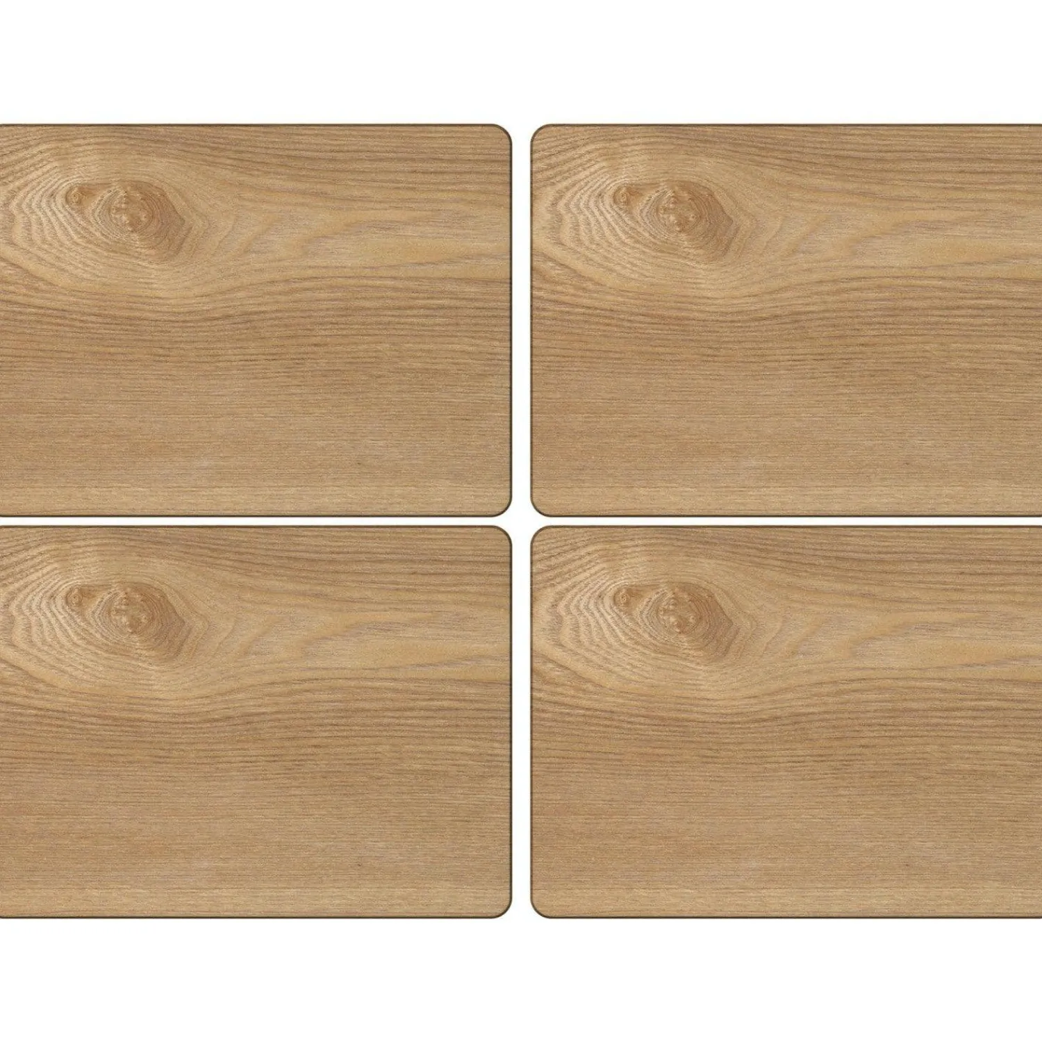 Creative Tops Naturals 4 Piece Rectangle Placemat Set - Oak Veneer