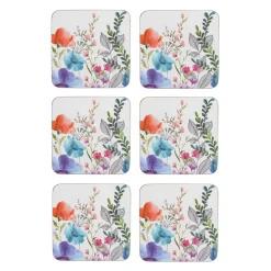 Creative Tops Set Of 6 Premium Coasters - Meadow Floral