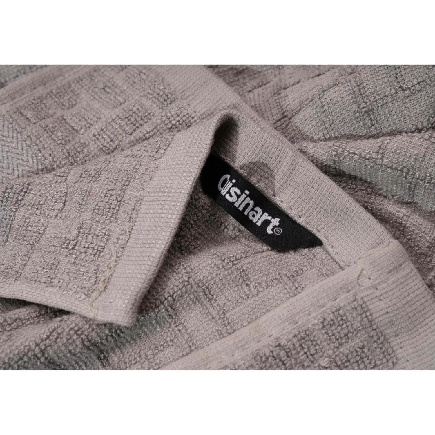Cuisinart Pack of 2 Antimicrobial Professional Bamboo Sculpted Tea Towel - Light Grey