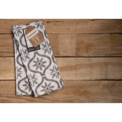 Cuisinart Pack of 2 Antimicrobial Professional Fouta Printed Tea Towel - Grey