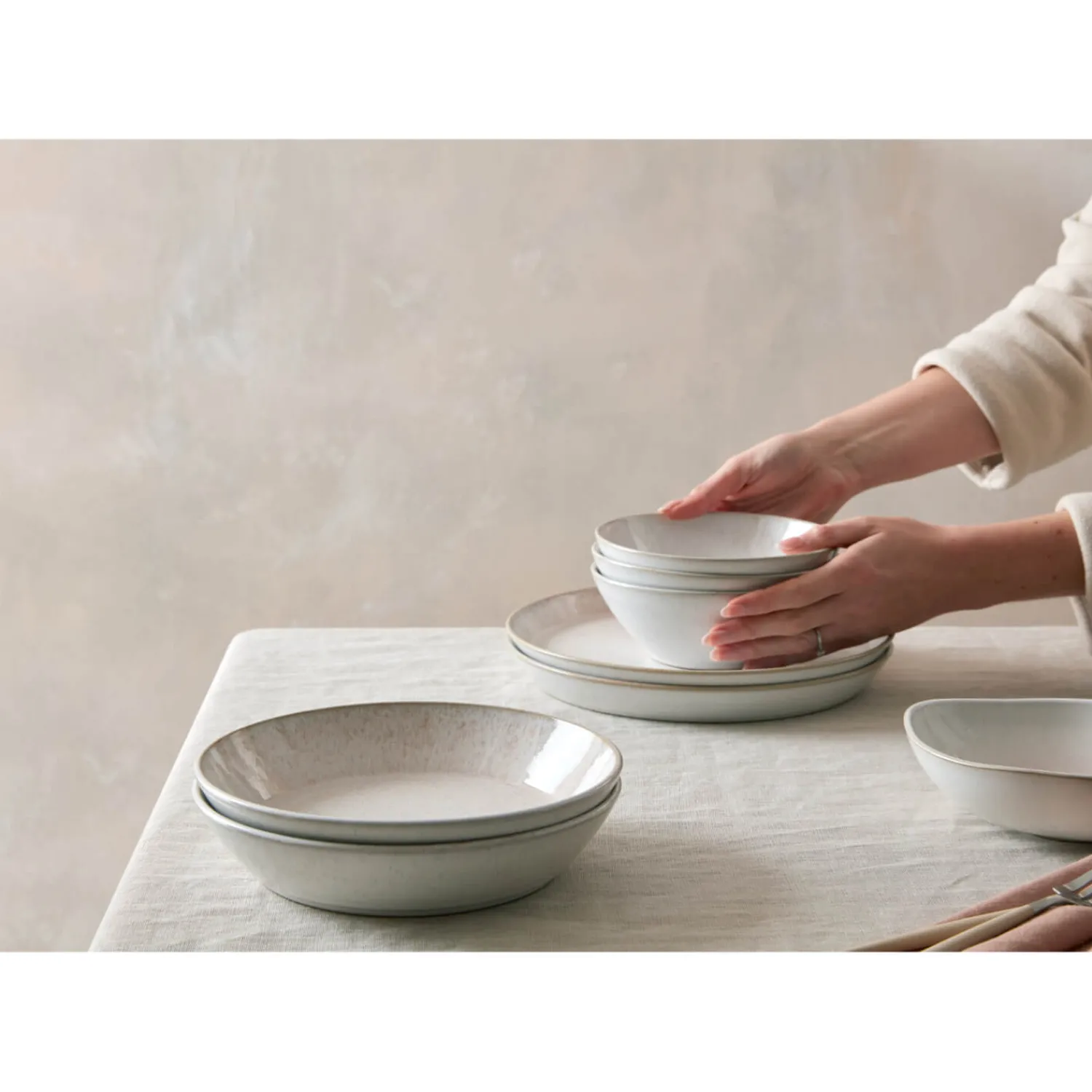 Denby Stoneware Kiln 15.5cm Medium Shallow Bowl - Coral