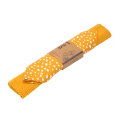 Sintra Dexam 100% Recycled Cotton Spotted Napkin & Placemat Set - Ochre